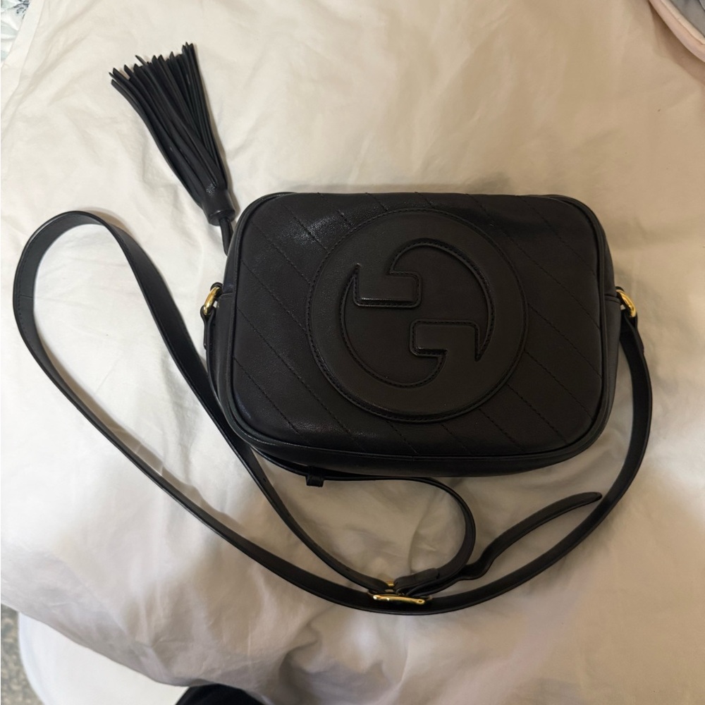 Gucci Black Crossbody with Gold Accents